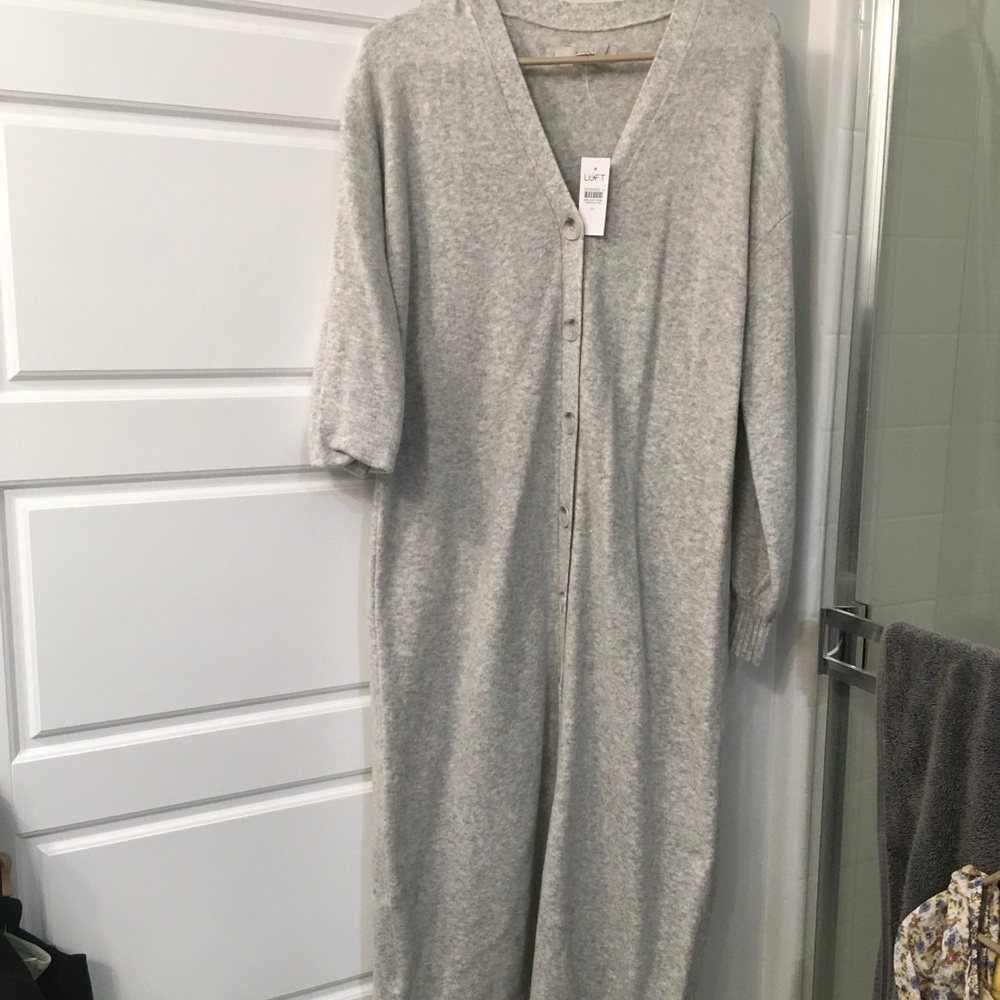 LOFT Light Gray Knit Sweater
